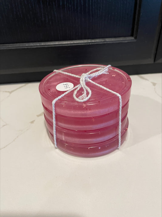 Pink Epoxy Coasters - 3.75" Diameter